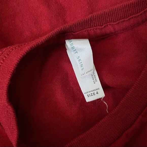 Rabbit Skins Red, Yellow, White, Brown & Black Short Sleeve T-Shirt - Picture 2 of 2